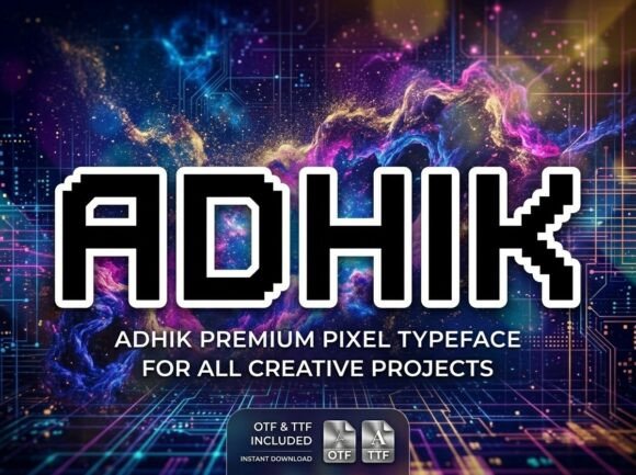 Adhik: A Bold Pixel Typeface for Digital Art