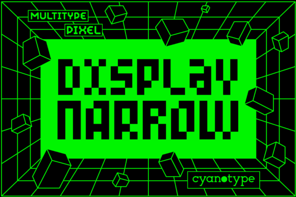 MultiType Pixel Display Narrow: Uniquely Pixelated Typography