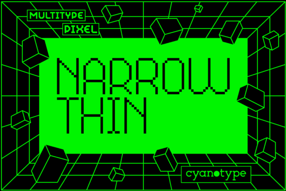 MultiType Pixel Narrow Thin: A Modern Display Typeface