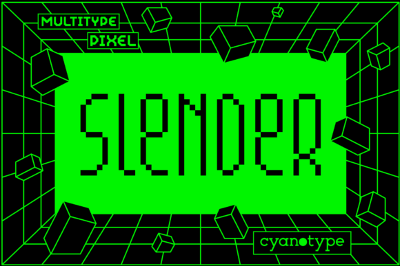 MultiType Pixel Slender: A Modern Pixel Display Font