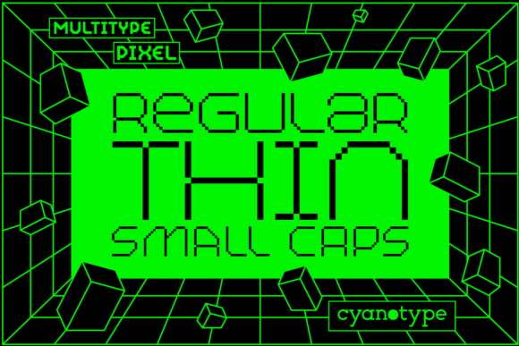 MultiType Pixel Thin: A Modern Pixel Display Typeface