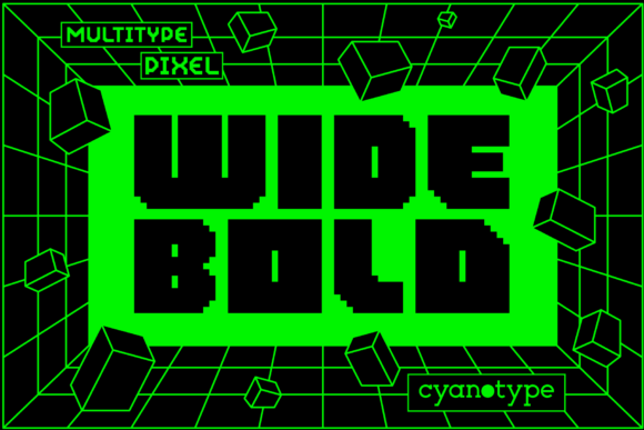 MultiType Pixel Wide Bold: A Bold, Pixelated Display Font