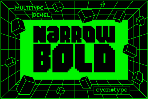 MultyType Pixel Narrow Bold: A Unique Pixelated Display Font