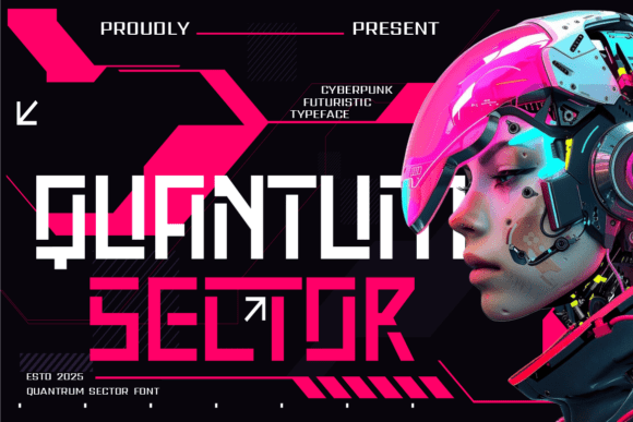 Quantum Sector: A Cyberpunk Techno Font for Digital Pioneers